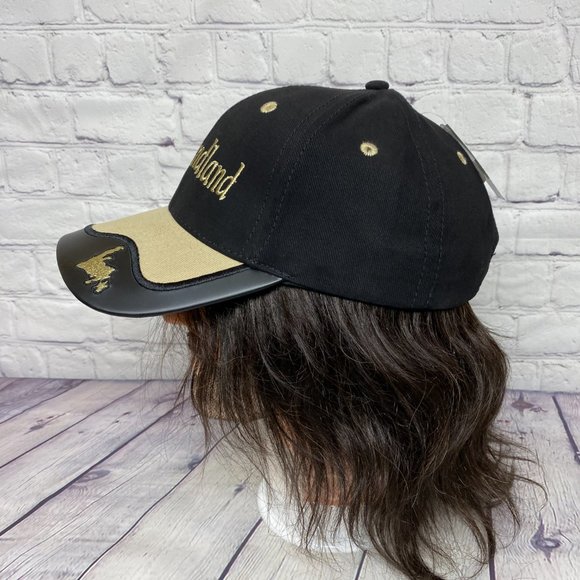 Vintage Hat Cap Strap Back Black Brown Bill Newfoundland Canada Embroidered - Picture 2 of 11